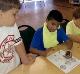 Children doing fingerprint activity