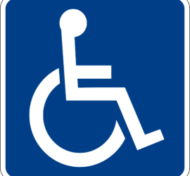 handicap symbol on blue square