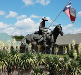 "Texas Ranger" sculpture in front of museum
