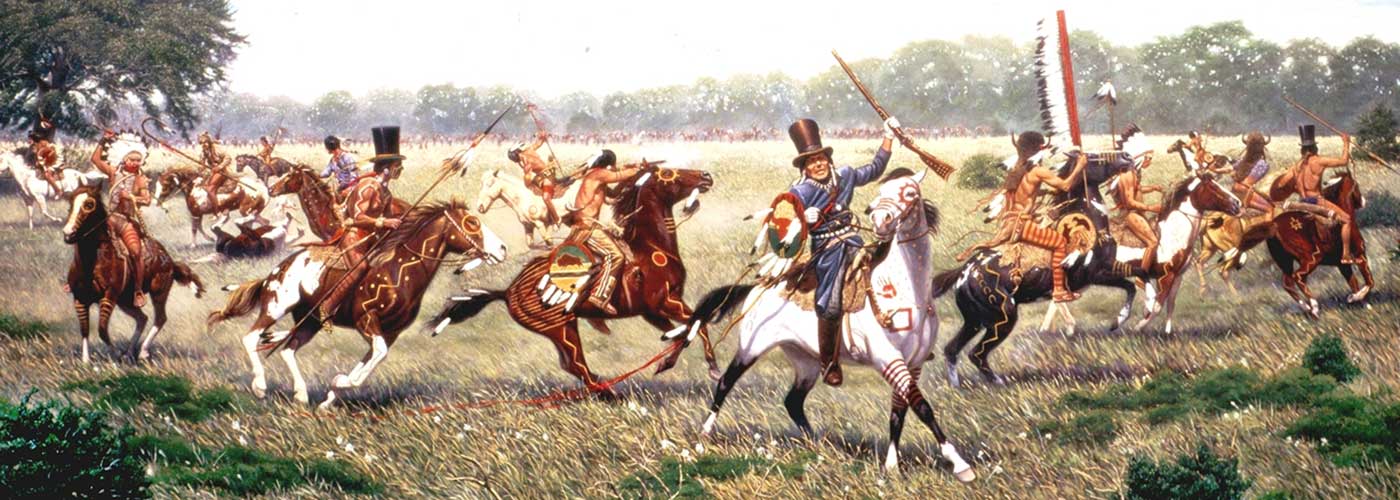 Painting of Battle of Plum Creek