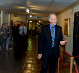 Artist Lee Herring at painting reveal