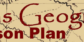 Texas Geography text with historic map behind