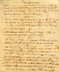 An old handwritten letter in brown faded ink on yellowish brown paper.