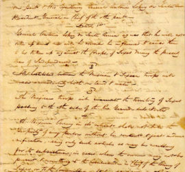 An old handwritten letter in brown faded ink on yellowish brown paper.