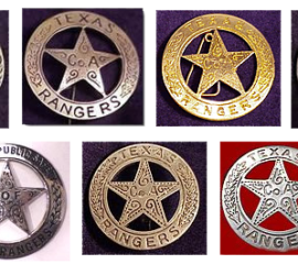 Seven circle star badges of varying shades of gold and silver.