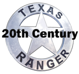 20th century text on silver badge