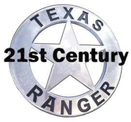 21st century text on silver badge