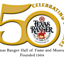 gold 50 surrounding museum logo for anniversary