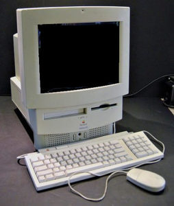 white 1990s desktop computer