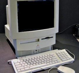 white 1990s desktop computer