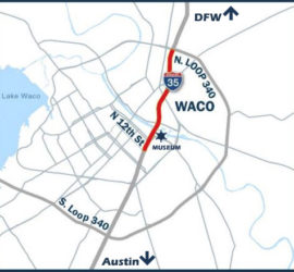 construction area map of Waco
