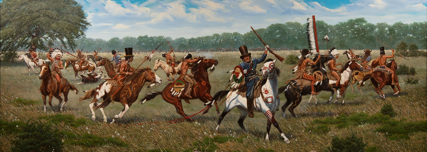 Painting of Battle of Plum Creek