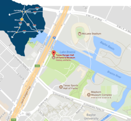 map of Waco with Museum