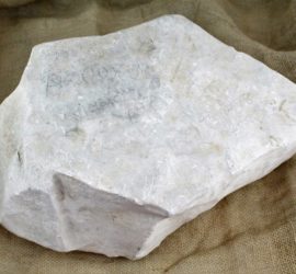 white with gray and tan aging on large stone rock