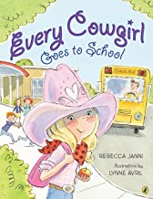 Cover art with blonde girl in pink cowboy outfit by school bus