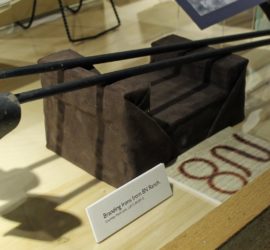 two branding irons in exhibit case
