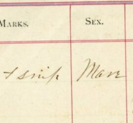 script in columns on yellowed document