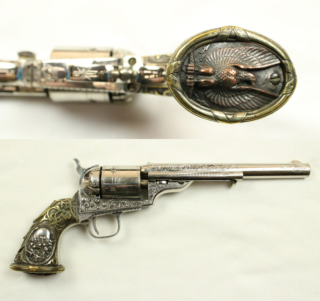 Bronze and ivory pistol with heavy embellishments