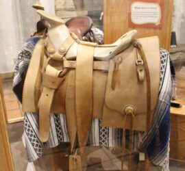 tan leather saddle in Mexican Charro Style